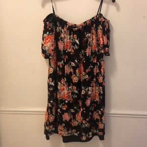 Off-the-shoulder Floral Mini Dress